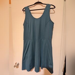 Xersion Casual Blue Scoop Neck Mini Sundress